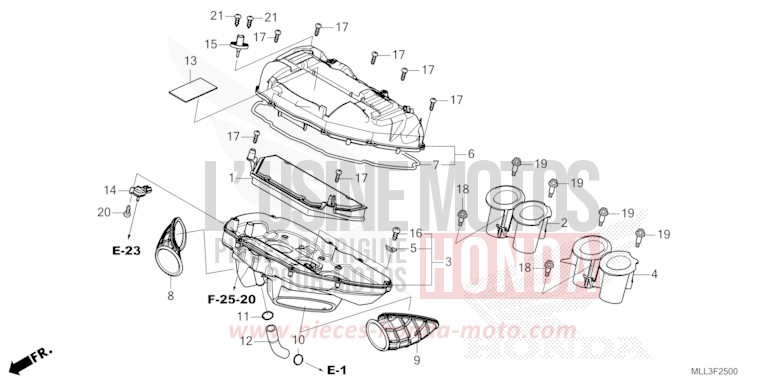 AIR CLEANER for CB1000F "Big One" MAT BALLISTIC BLACK METALLIC (NHA86) from 2025